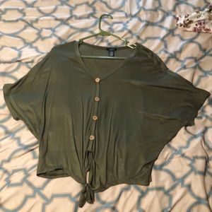 Army Green Blouse with buttons